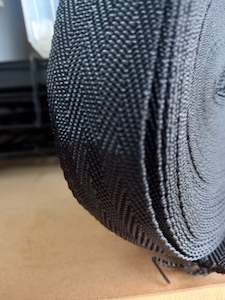 Webbing Tape: 32mm polypropylene Herringbone webbing - Black