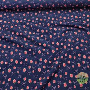 Tiny Roses - Cotton Spandex 220g - 1 metre remnant