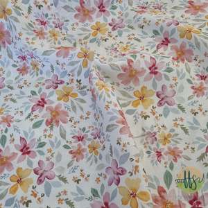 Secret Garden Cream-100% Linen 1 metre remnant