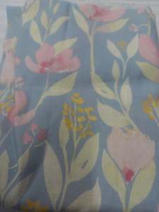 WILD FLOWERS - TEAL - 100% LINEN, 1 METRE REMNANT