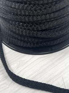 Outdoor Cords: 13mm knitted polypropylene Hollow Tape - Black