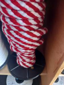 10mm Arcylic cord with inner - white with red twist