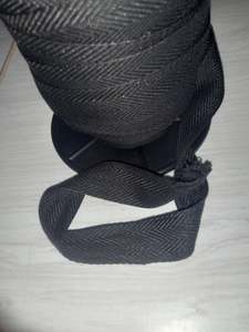 25mm Knitted poly/cotton webbing/tape - Black