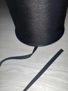 Apparel Cords And Tapes: 9mm knitted Poly/cotton tape - Black