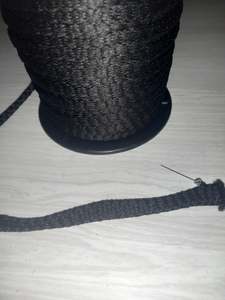 12mm knitted Polyester Hollow Tape - Black
