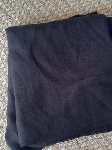 Woven: Black Linen - 60cm remnant