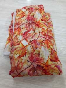 Autumn Leaves Bamboo Spandex - 1 metre remnant