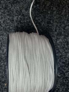 Apparel Cords And Tapes: 3mm White polyester braided Cord