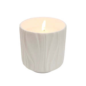 Candles & Holders: Candle Marlow Abstract Ripple White