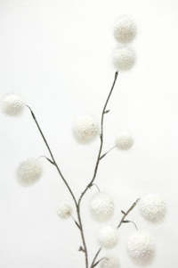 Artificial Plant Pom Pom Spray White