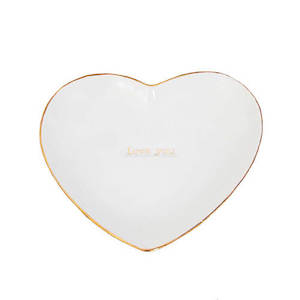 Trinket Dish Heart With Gold Rim
