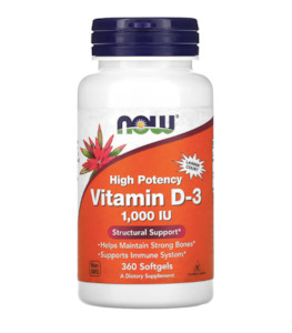 Products: NOW Foods Vitamin D-3 (360 Softgels)