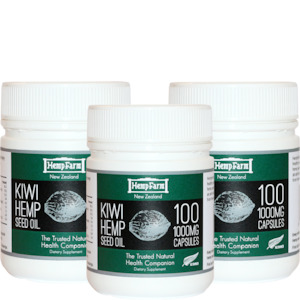 Hemp Seed Oil Capsules: Hemp Farm Kiwi Hemp Seed Oil Capsules (3-Pack)