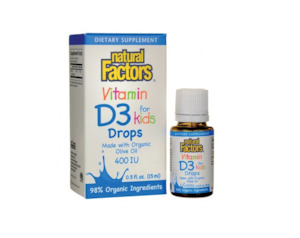 Kids Vitamin D3: Natural Factors Vitamin D3 Drops for Kids (500 Drops)