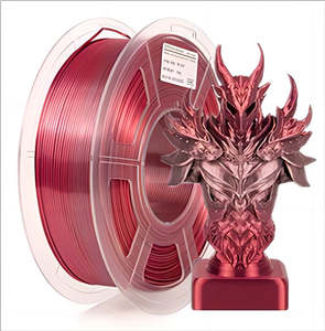 Isanmate: iSANMATE Silk Gradient Red-Silver PLA 1.75mm Filament 1kg roll
