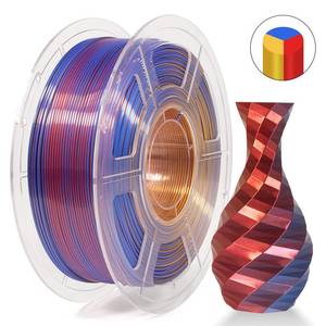 Isanmate Silk Tri Colour Pla: iSANMATE Silk [Red-Gold-Blue] Pla Tri Colour 1.75mm Filament 1kg roll