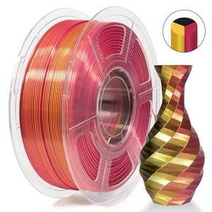 Isanmate Silk Tri Colour Pla: iSANMATE Silk [Red-Gold-Black] Pla Tri Colour 1.75mm Filament 1kg roll
