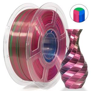 Isanmate Silk Tri Colour Pla: iSANMATE Silk [Rose Red-Green-Blue] Pla Tri Colour 1.75mm Filament 1kg roll