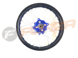 FORZA 12 inch Rear Disc Wheel with 7075 Alloy Black Rim, Blue CNC Hub, and 15mm Axle