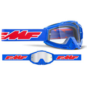 Goggles: FMF PowerBomb Adult MX Goggle with Rocket Blue - Clear Lens
