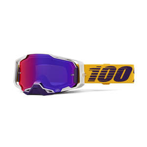 Goggles: **100% Armega Adult MX Goggle Difenbak w Purple Mirror Lens