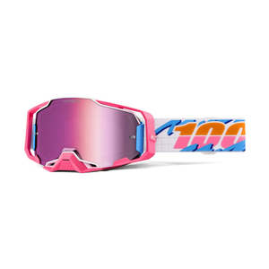 **100% Armega HiPER Adult MX Goggle Lefreak w HiPER Pink Mirror Lens