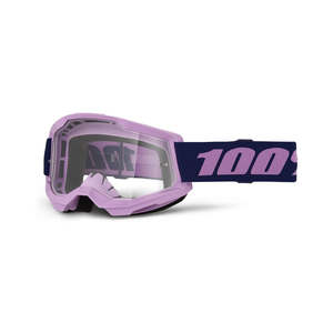 Goggles: **100% Strata 2 Adult MX Goggle Purple w Clear Lens