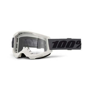 Goggles: **100% Strata 2 Adult MX Goggle Grey w Clear Lens
