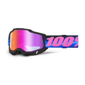 Goggles: **100% Accuri 2 Adult MX Goggle Superdome w Dark Red Mirror Lens
