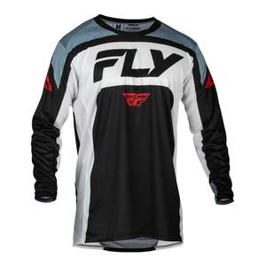 Jerseys: FLY Racing Lite Adult MX Jersey - Black / White / Denim Grey