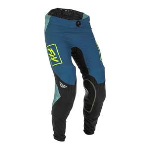 FLY Racing Lite Hydrogen Adult MX Pants - Grey / Teal / Hi-Vis