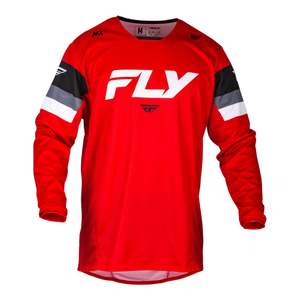 Fly Racing Collection: FLY Racing Youth Kinetic Prix MX Jersey - Red / White / Grey