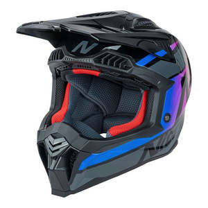 *NITRO 710 Onyx Adult MX Helmet - Black/Pink/Blue