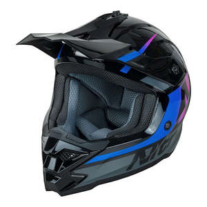 Two Stars Copy: *NITRO 710 Youth MX Helmet - Black/Pink/Blue