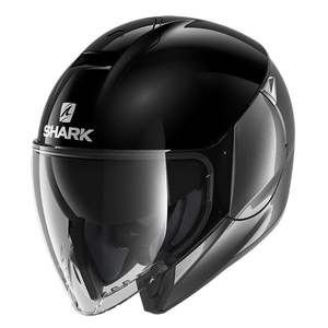 0 03 Cbm: SHARK Citycruiser Blank Open Face Road Helmet - Black-Anthracite