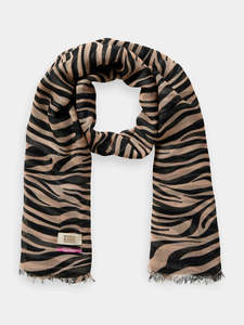 Accessories: Scotch & Soda Lightweight Printed Scarf - Tiger