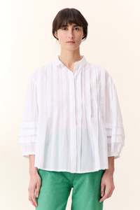 Leon And Harper: Leon & Harper Chimi Pleat Shirt - White