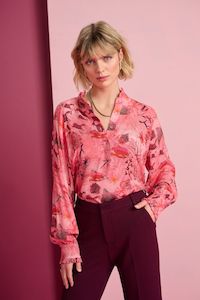 Pom: POM Amsterdam Printed Blouse - Fantastic Rose