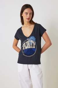 Leon And Harper: Leon & Harper TonTon Lotus T Shirt - Carbone