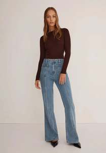 Morrison: Morrison Morri Merino Rib Round Neck - Chocolate