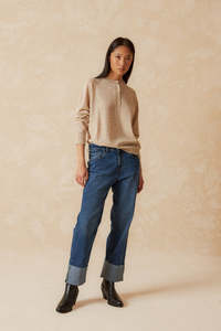 Indi & Cold Raglan Merino Wool Sweater - Crudo