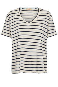 T Shirts: Mos Mosh Nani Stripe T-Shirt Ecru