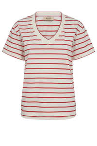 T Shirts: Mos Mosh Nani Stripe T-Shirt Chinese Red