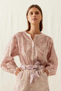 Louise Misha: Louise Misha Jane Shirt - Pink Daisy Garden