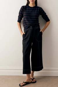 Pol: POL Sable Long Sleeve Knit Ink/Chocolate