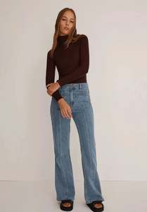 Morrison Morri Merino Rib High Neck - Chocolate