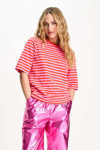 Pom: POM Striped Orange and Pink Tee