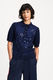 POM Night Blue Sequinned Polo Knit
