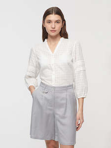 Nice Things: Nice Things Linen Short Light Grey