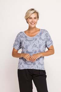 T Shirts: Zhrill Rahel Aop Blue Tee
